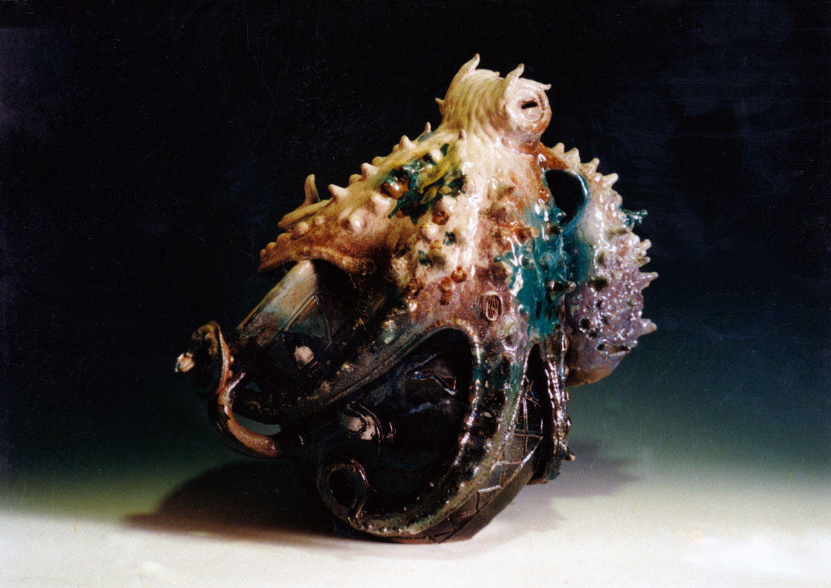 《章鱼与罐Octopus-And-Cans》350mm×380mm--2000年